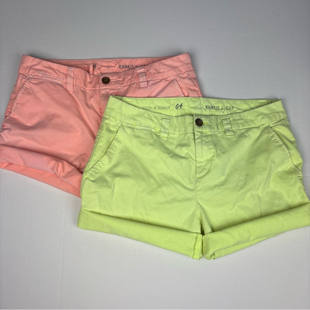 Khakis by Gap Women’s Size 4 Shorts Broken In Lot Of 2 Orange Yellow Cut Off DIY
